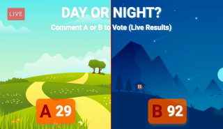 Facebook live comments poll