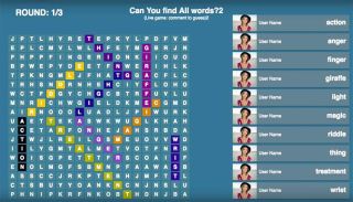 Facebook live interactive words quiz game