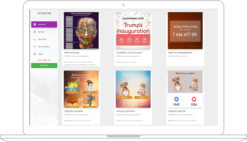 Facebook live video poll